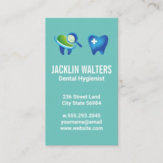 歯のロゴ | 歯検査 名刺 (正面)