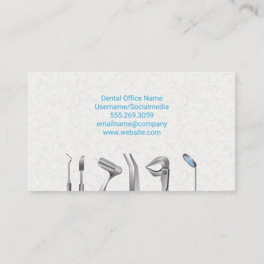 歯のロゴ | 歯科ツール 名刺 (裏面)