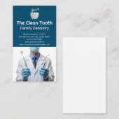 歯のロゴ | 歯科医が歯科用器具を持つ 名刺 (正面/裏面)