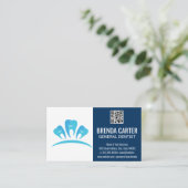 歯のロゴ | QRスキャンコード名刺 名刺 (スタンド正面)