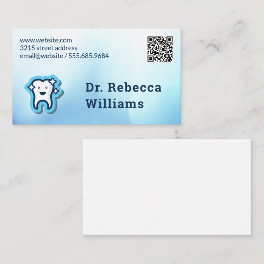歯のロゴ | QRバーコード 名刺 (正面/裏面)