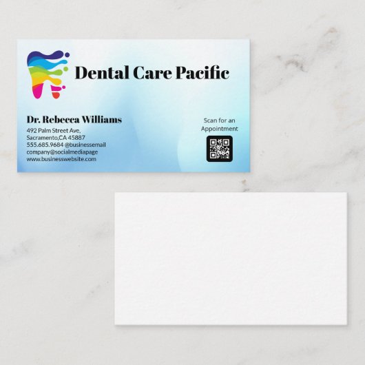 歯のロ芸術的ゴ | 歯科医 名刺 (正面/裏面)