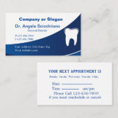 歯の上品なロゴアポイントメント名刺 予約カード (正面/裏面)