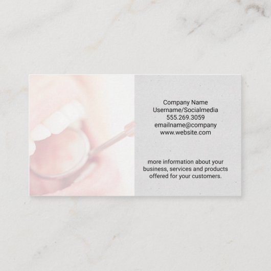 歯の口元検査 名刺 (裏面)