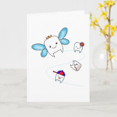 歯の妖精おめでとうカード カード (黄色い花)