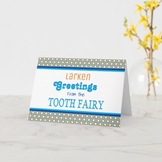 歯の妖精からのカスタム メッセージのグリーティング カード (黄色い花)