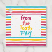 "歯の妖精から"星とキャンディストライプのラベル フェイバータグ (正面)