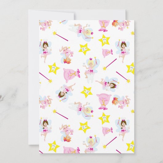 歯の妖精かわいらし魔法の杖白い歯 サンキューカード (正面)