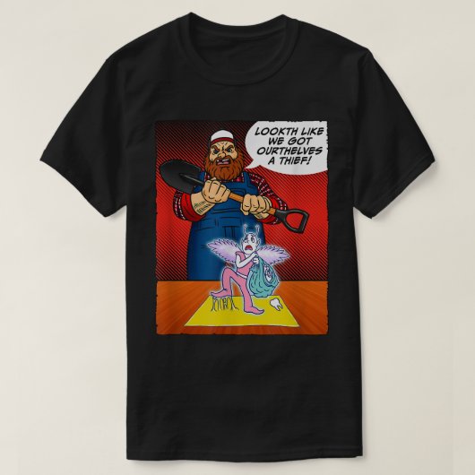 歯の妖精が赤い手の漫画おもしろい漫画をキャッチ Tシャツ (デザイン正面)