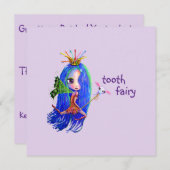 歯の妖精のかわいい大きな目の人形を初めて訪れる 案内状 (正面/裏面)