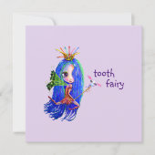 歯の妖精のかわいい大きな目の人形を初めて訪れる 案内状 (正面)