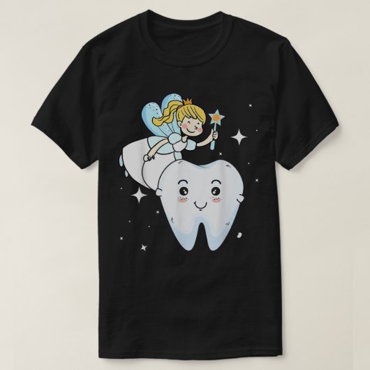 歯の妖精のデザイン子供へまたはフェアリーテールとファンタ Tシャツ (デザイン正面)