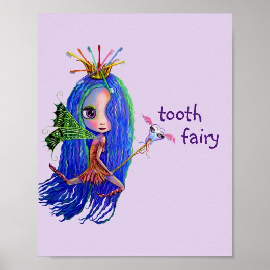 歯の妖精の初めての訪問 かわいい大きな目のお人形 ポスター (正面)