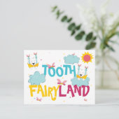 歯の妖精の地カラフルおもしろいから歯の妖精 ポストカード (スタンド正面)
