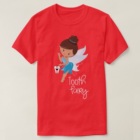 歯の妖精の幸せな歯かわいい Tシャツ (デザイン正面)