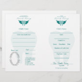 歯の妖精の手紙とレシートティール（緑がかった色） (正面/裏面)