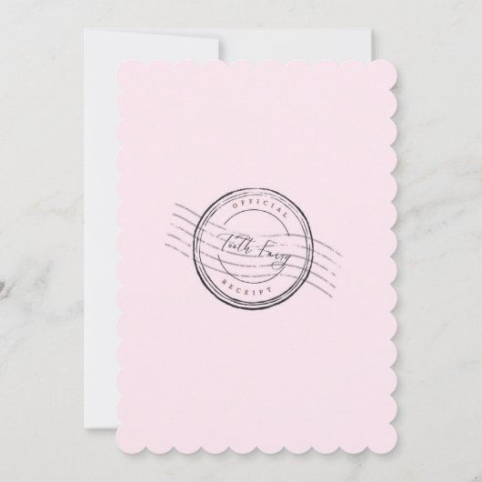 歯の妖精の支払いレシートキッズ魔法 ノートカード (裏面)