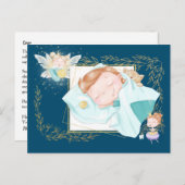 歯の妖精の文字 |プリンセスに歯付き金ゴールド硬貨 ポストカード (正面/裏面)