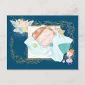 歯の妖精の文字 |プリンセスに歯付き金ゴールド硬貨 ポストカード (正面)