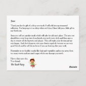 歯の妖精の文字 |男の子の王子と王女の金ゴールド ポストカード (裏面)