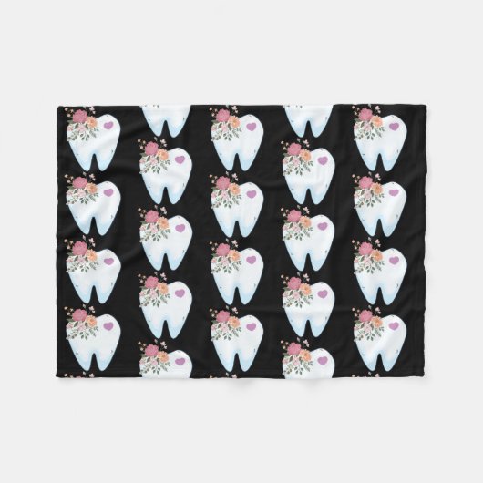 歯の妖精の歯科医歯科矯正医歯科助手 フリースブランケット (正面(横))