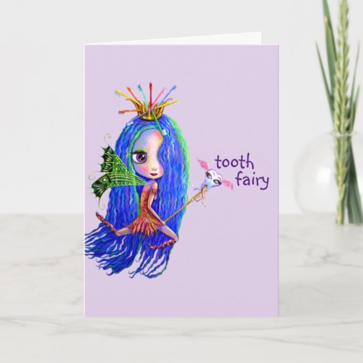 歯の妖精の王冠からの最初の訪問かわいい カード (正面)