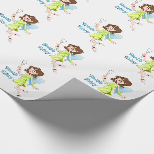 歯の妖精の記念品の~かわいく小さく新しいアイディア ラッピングペーパー (角)