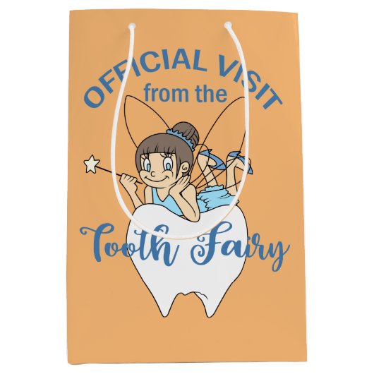 歯の妖精の訪問 ミディアムペーパーバッグ (正面)