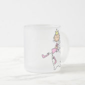 歯の妖精は歯のマグで置かれます フロストグラスマグカップ (正面右)