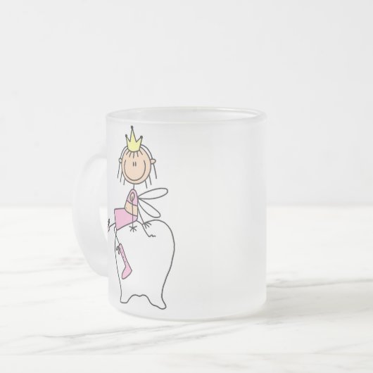 歯の妖精は歯のマグで置かれます フロストグラスマグカップ (正面左)