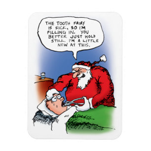 歯の妖精サンタおもしろいクリスマス漫画 マグネット