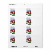 歯の妖精サンタおもしろいクリスマス漫画 ラベル (フルシート)