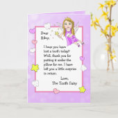 歯の妖精パーソナライズされたのカード カード (黄色い花)