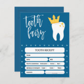 歯の妖精レシート失った歯ボーイズ青 インビテーションポストカード (正面/裏面)