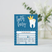 歯の妖精レシート失った歯ボーイズ青 インビテーションポストカード (スタンド正面)