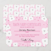 歯の妖精認定証 女の子3 招待状 (正面/裏面)