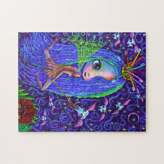 歯の妖精飛んでいる歯ブラシ歯冠の大きな目 ジグソーパズル