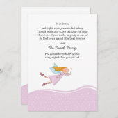 歯の妖精(ピンク)カード 招待状 (正面/裏面)