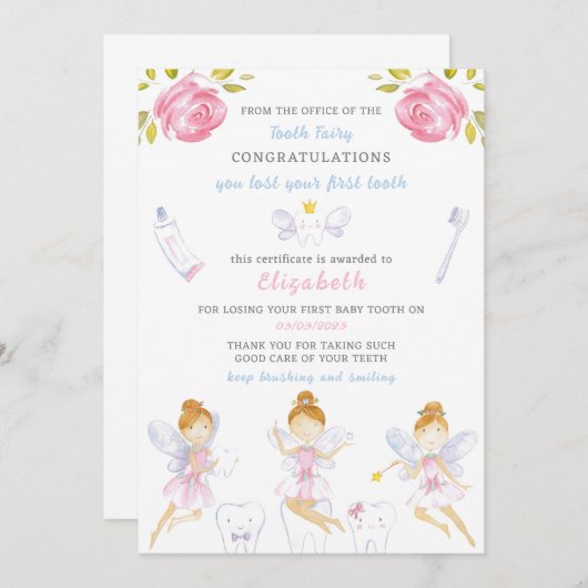 歯の妖精 招待状 (正面/裏面)