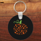 歯の幽霊カボチャの魔女ハロウィーン歯科医 キーホルダー (正面)