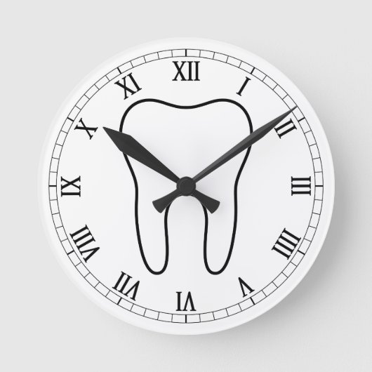 歯の時のクラシックなローマ数字 ラウンド壁時計 (正面)