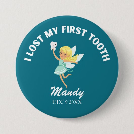 歯の最初の妖精の名前の日付 缶バッジ (正面)