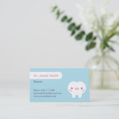 歯の歯に歯の歯のニヤニヤ歯科用名刺が入った可愛い歯 名刺 (スタンド正面)