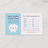 歯の歯に歯の歯のニヤニヤ歯科用名刺が入った可愛い歯 名刺 (裏面)