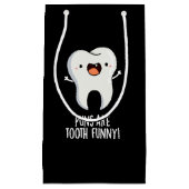 歯の歯のパおもしろいンおもしろいダークBG スモールペーパーバッグ (正面)