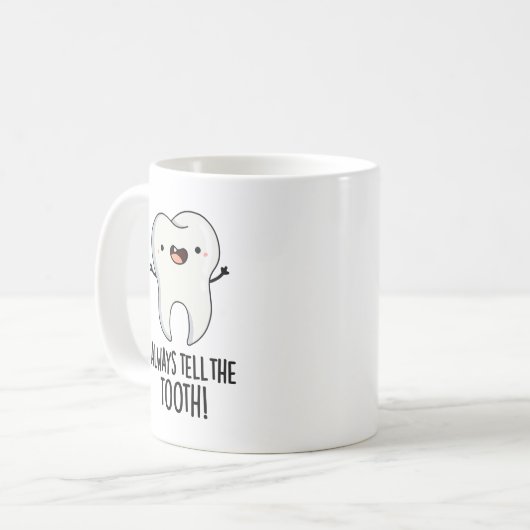 歯の歯の歯を必ずおもしろい鳴らす コーヒーマグカップ (正面左)