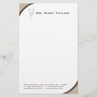 歯の歯の歯科用ベージュ曲線 便箋