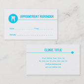 歯の歯科の基本アポイントメントアラーム 名刺 (正面/裏面)