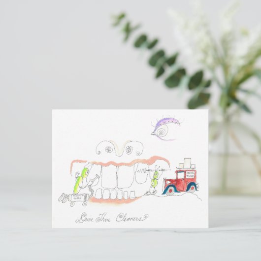 歯の汚れを落とす方法 ポストカード (スタンド正面)