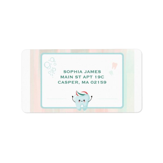 歯の漫画でメールをパーソおもしろいナライズ ラベル (正面)